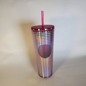 Starbucks Tumbler Cup Iridescent Pink Tumbler Venti Summer 2023 NWT FREE GIFT